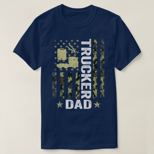 T-shirt Mens USA Drapeau Camoue Trucker Papa Patriotique P (Design devant)