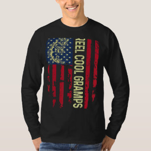 T-shirt Mens Usa Patriotic Reel Cool Grammes Pour Best Dad
