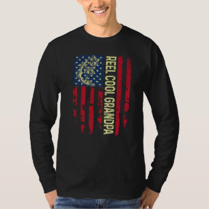 T-shirt Mens Usa Patriotic Reel Cool Grand-pa Pour Meilleu