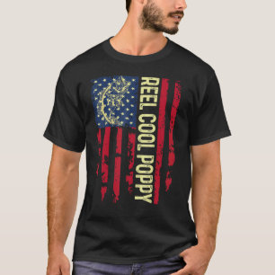 T-shirt Mens Usa Patriotic Reel Cool Poppy Pour Best Daddy