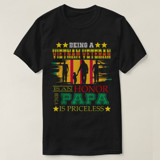 T-shirt Mens VietNam Veteran papa (Design devant)