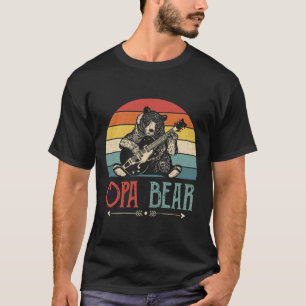 T-shirt Mens Vinatge Opa Bear Vintage Fête des pères Rétro