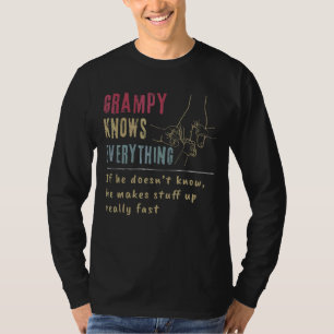 T-shirt Mens Vintage Grampy Sait Tout Ce Qui Se Déroule La