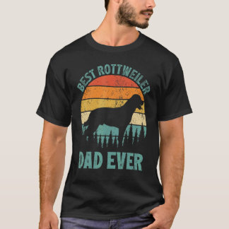 T-shirt Mens Vintage meilleur Rottweiler papa jamais père'