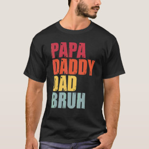 T-shirt Mens Vintage Papa Papa Papa Papa Bruh Nouveau Papa