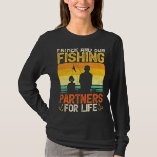 T-shirt Mens Vintage Père Et Fils Partenaires De Pêche Pou