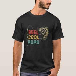 T-shirt Mens Vintage Reel Cool Pops Fête des pères pêch
