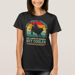 T-shirt Mens Vintage Retro Bull Riding Grand-père D