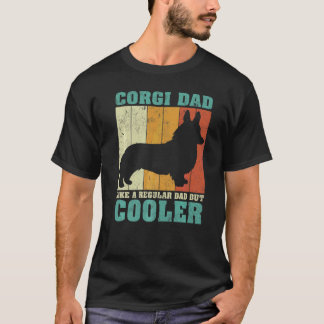 T-shirt Mens Vintage Retro Corgi Papa Comme Un Père Réguli