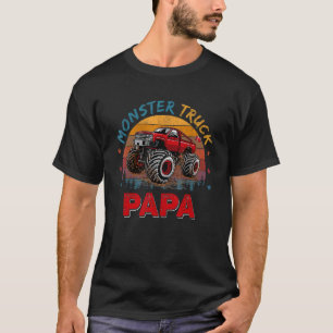 T-shirt Mens Vintage Retro Monster Truck Papa Driver Foule