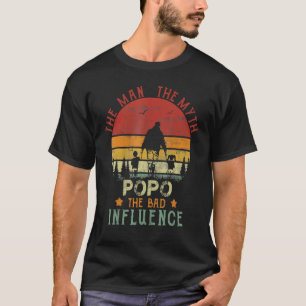 T-shirt Mens Vintage Retro Popo L'Homme Le Mythe Le Mauvai