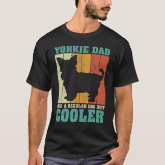 T-shirt Mens Vintage Retro Yorkie Papa Comme Un Papa Régul