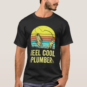 T-shirt Mens Vintage Roue Cool Plumber Poisson Père Pêche