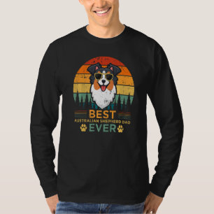 T-shirt Mens Vintage Sunset Best Australian Shepherd Papa
