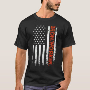 T-shirt Mens Vintage Usa Fer Fer Flag American Flag
