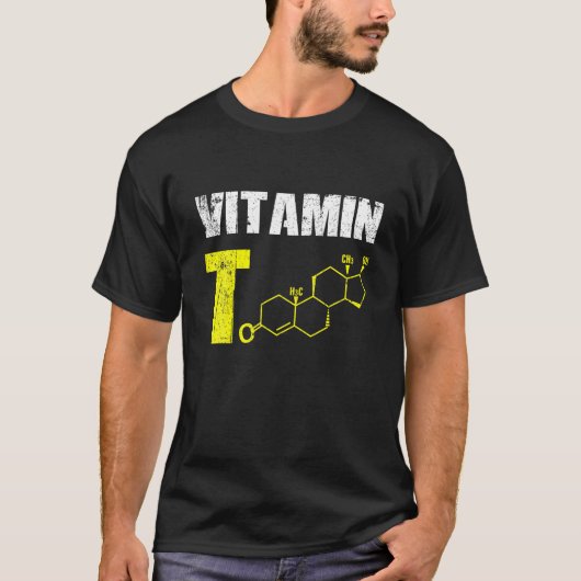 T-shirt Mens vitamine T testostérone Bodybuilding Gym Fitn (Devant)