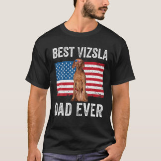 T-shirt Mens Vizsla Papa Drapeau Américain Vizsla Amoureux