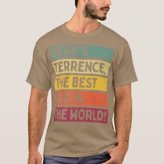 T-shirt Mens Voici Terrence Le Meilleur Papa Du Monde Grai