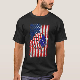 T-shirt Mens Volleyball Usa American Flag Sport patriotiqu