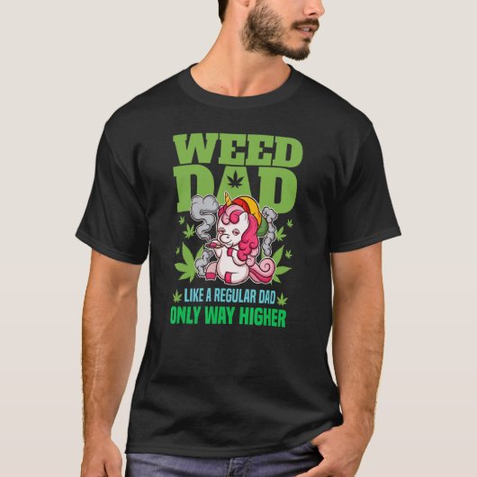 T-shirt Mens Weed Dad Like A Regular Dad Only Way Higher (Devant)