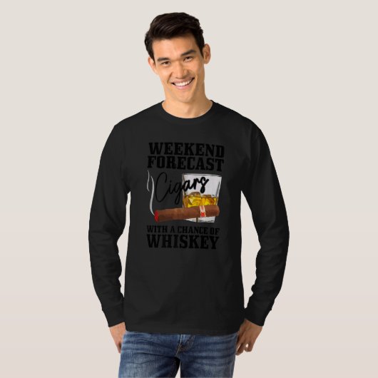 T-shirt Mens Weekend Forecast Cuban Cigars With Chance Of (Devant entier)
