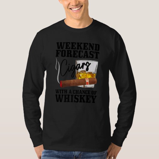 T-shirt Mens Weekend Forecast Cuban Cigars With Chance Of (Devant)