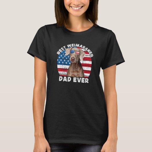 T-shirt Mens Weimaraner Dad For Men American Flag Weimaran (Devant)