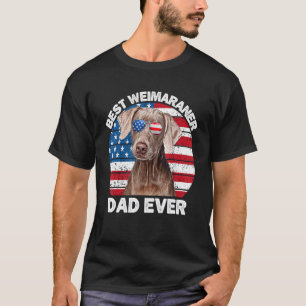 T-shirt Mens Weimaraner Papa Américain Drapeau Weim Weimar