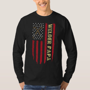 T-shirt Mens Welder Papa Us Drapeau Vintage, Welder Papa,