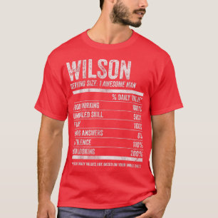 T-shirt Mens Wilson Nutrition Nom personnalisé Funny Nam
