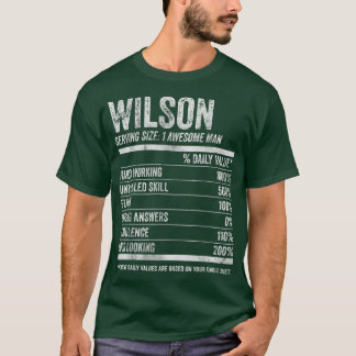 T-shirt Mens Wilson Nutrition Nom personnalisé Funny Nam