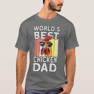 T-shirt Mens Worlds Best Chicken Dad  Farmer Rooster Hen C