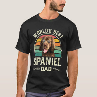 T-shirt Mens Worlds Best Sussex Spaniel Papa Chien Vintage