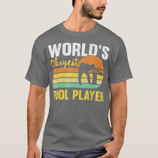 T-shirt Mens Worlds Okayest Pool Player Retro Funny Billia