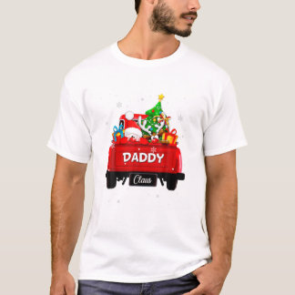 T-shirt Mens Xmas Camion Rouge Papa Claus Famille Correspo