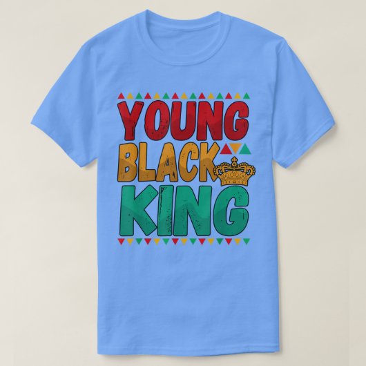 T-shirt Mens Young Black King Africa JunetDix Black Hist (Design devant)