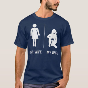 T-shirt Mens Your Wife My Wife Gamer , Funny Gaming Husban