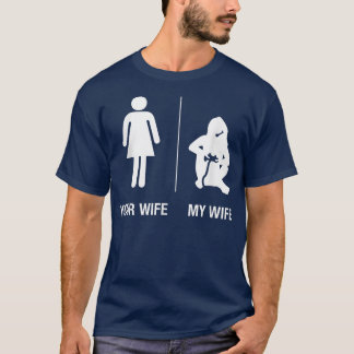 T-shirt Mens Your Wife My Wife Gamer , Funny Gaming Husban