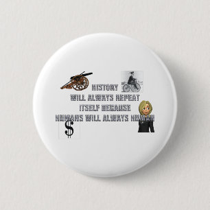 T-SHIRT mensen altijd menselijke Buttonnen Ronde Button 5,7 Cm