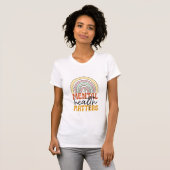 T-shirt Mental Health Matters Rainbow Retro Typography (Devant entier)