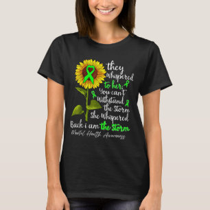 T-shirt Mental health tournesol je suis un ruban vert femm
