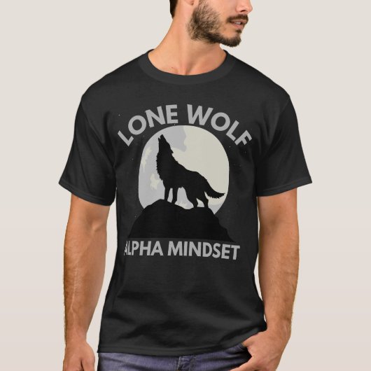 T-Shirt Mentalité Alpha Loup Solitaire (Devant)