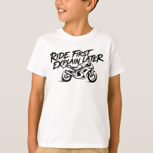 T-shirt Mentalité d'action du pilote de moto de sport
