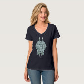 T-shirt Menthe bleu pin Vert Succulents (Devant entier)