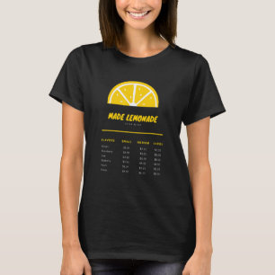 T-shirt Menu Consommation Lemonade Hommes Femmes Enfants 1