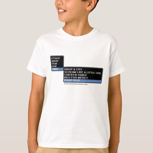 T-shirt Menu de bataille de 8 bits RPG (Devant)