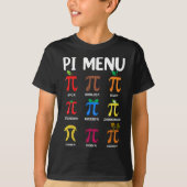 T-shirt Menu Pi 3.14 Symbole Pi - Magasin de mathématiques (Devant)