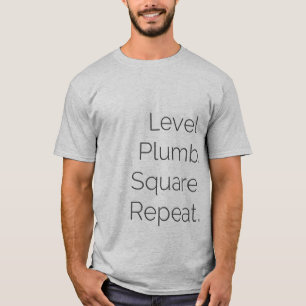 T-shirt Menuiserie de niveau solides solubles de carré de