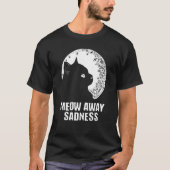 T-shirt Meow Away tristesse Chat Positivité Kitten Positif (Devant)
