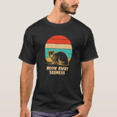 T-shirt Meow Away tristesse Chat Positivité Kitten Positif (Devant)